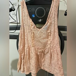 Torrid 3x pastel pink lace tank top